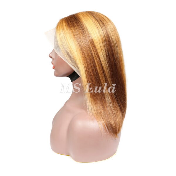 Honey Blonde Highlight #4/27 Straight 13x4 BOB Lace Front Wig (Full Frontal Wig) - Image 5
